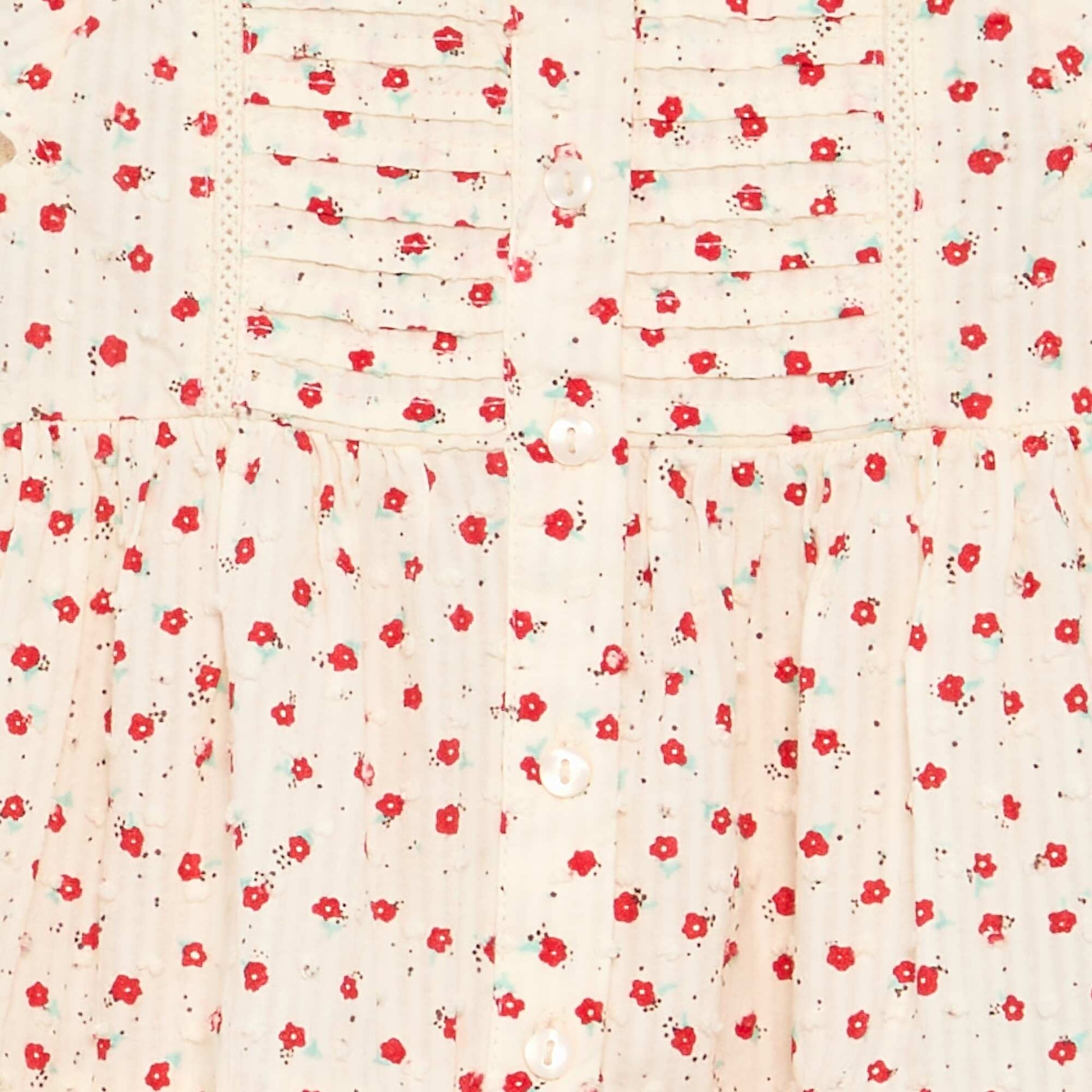 Printed plumetis dress RED
