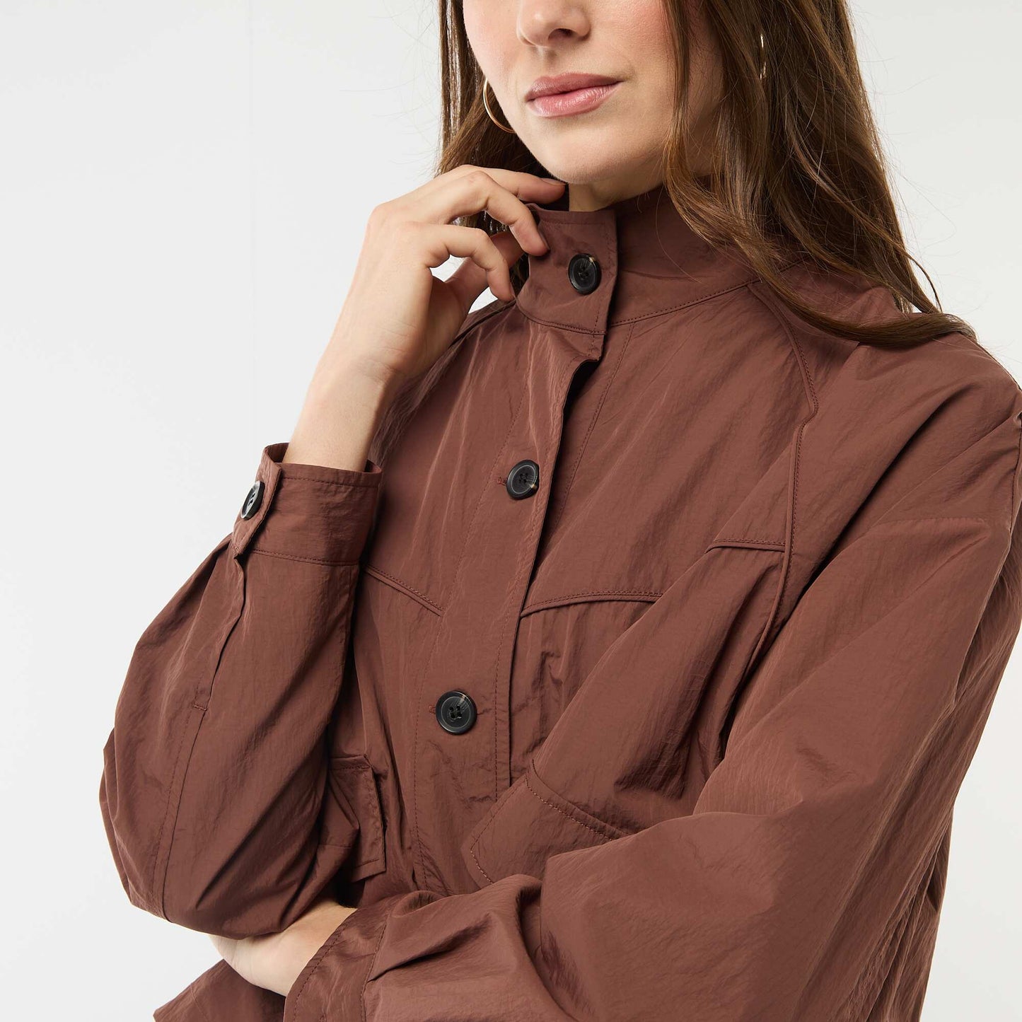 Short Water-Repellent Jacket BROWN