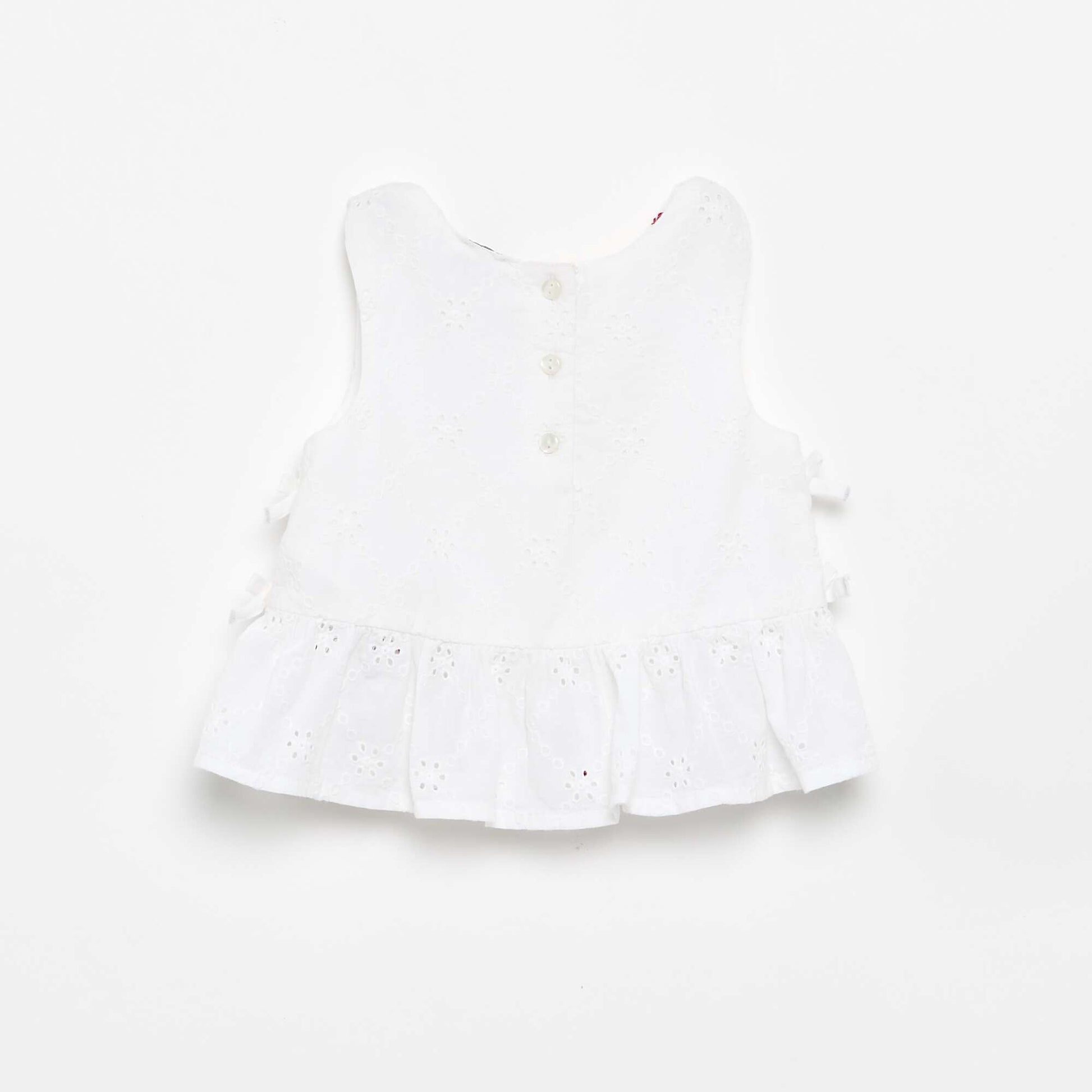 Sleeveless Blouse with Embroidery BEIGE