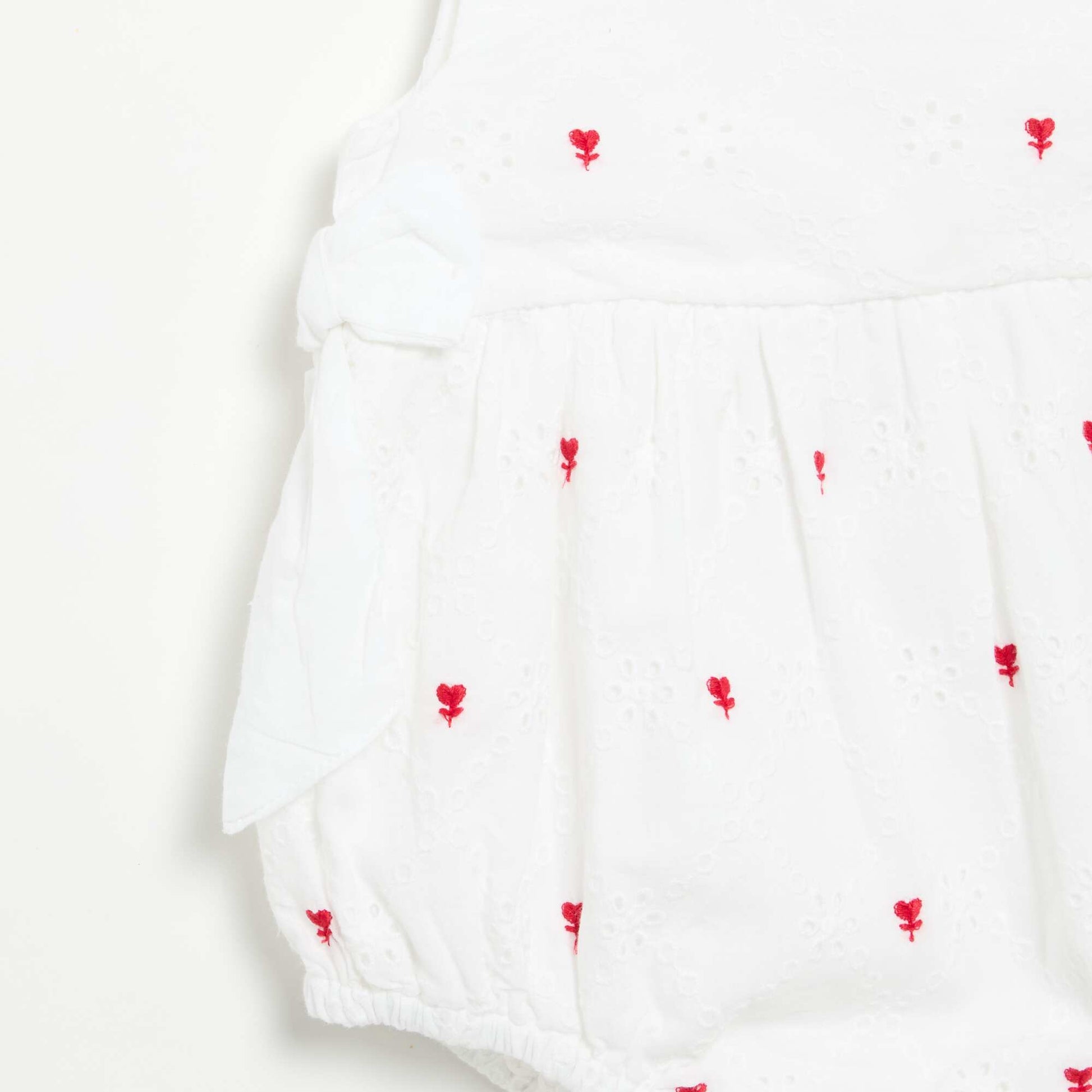 Sleeveless Romper with Embroidery BEIGE