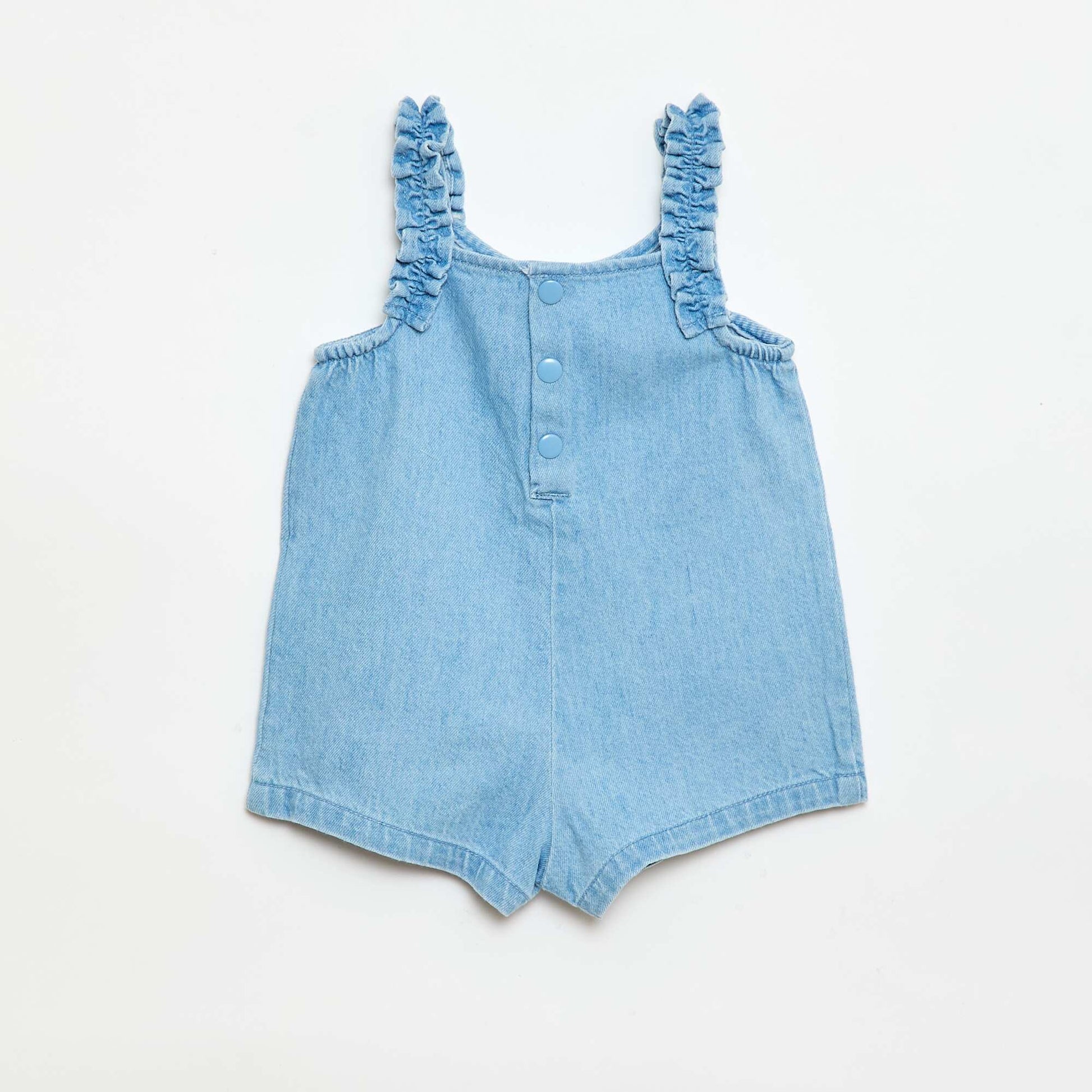 Denim short romper BLUE