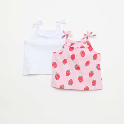 Pack of 2 Strap Tank Tops PINK
