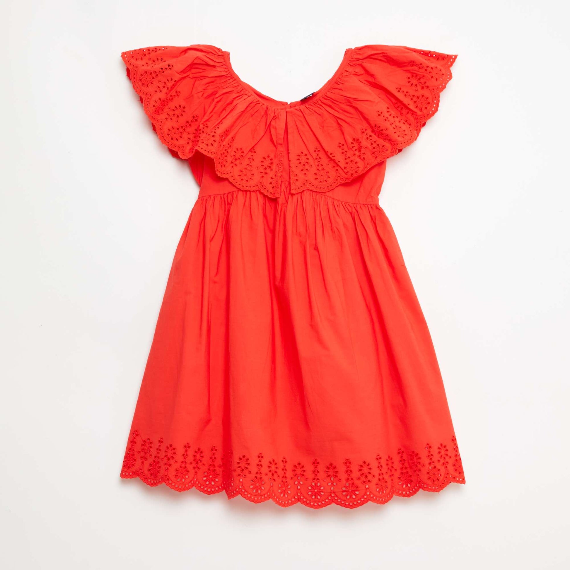 Propoline Dress with Broderie Anglaise Details RED