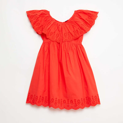 Propoline Dress with Broderie Anglaise Details RED