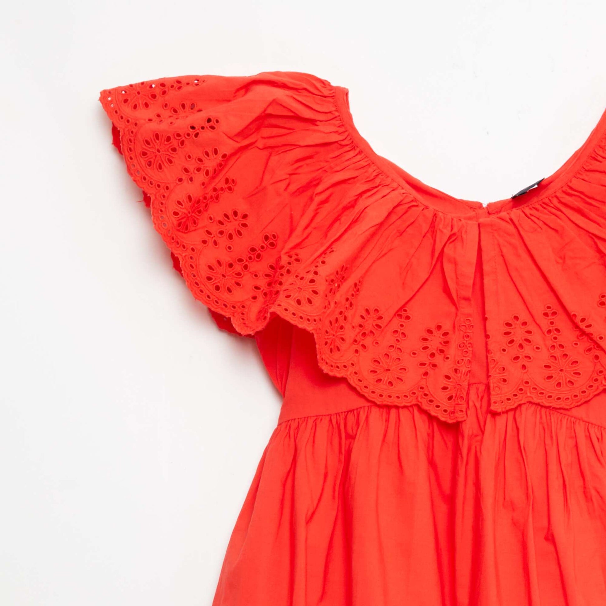 Propoline Dress with Broderie Anglaise Details RED