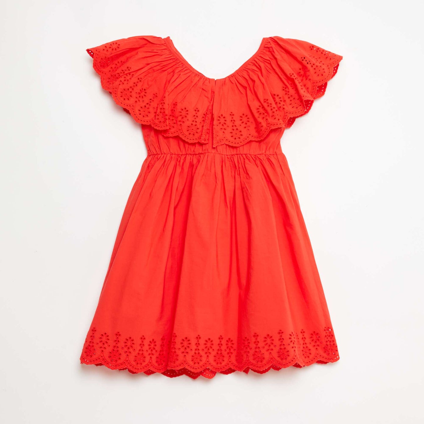 Propoline Dress with Broderie Anglaise Details RED