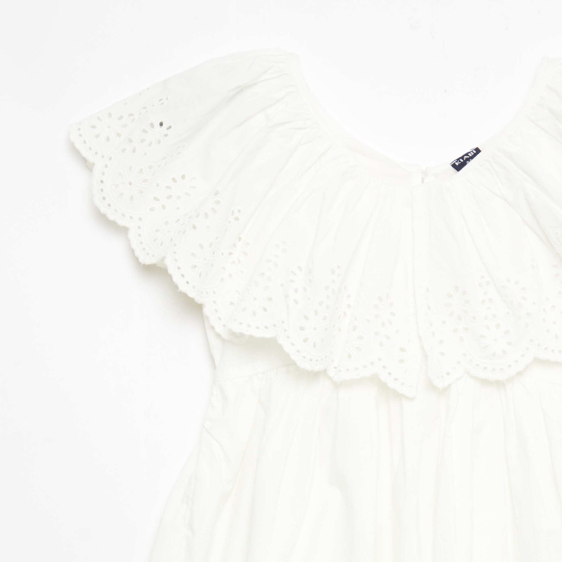 Propoline Dress with Broderie Anglaise Details WHITE