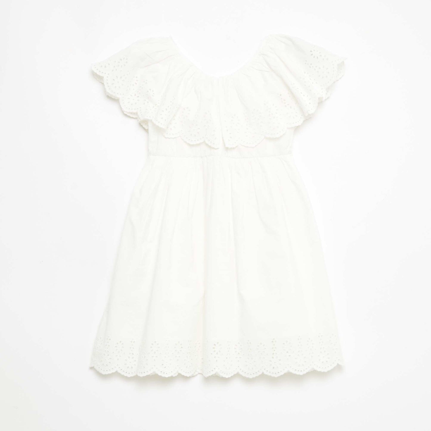 Propoline Dress with Broderie Anglaise Details WHITE