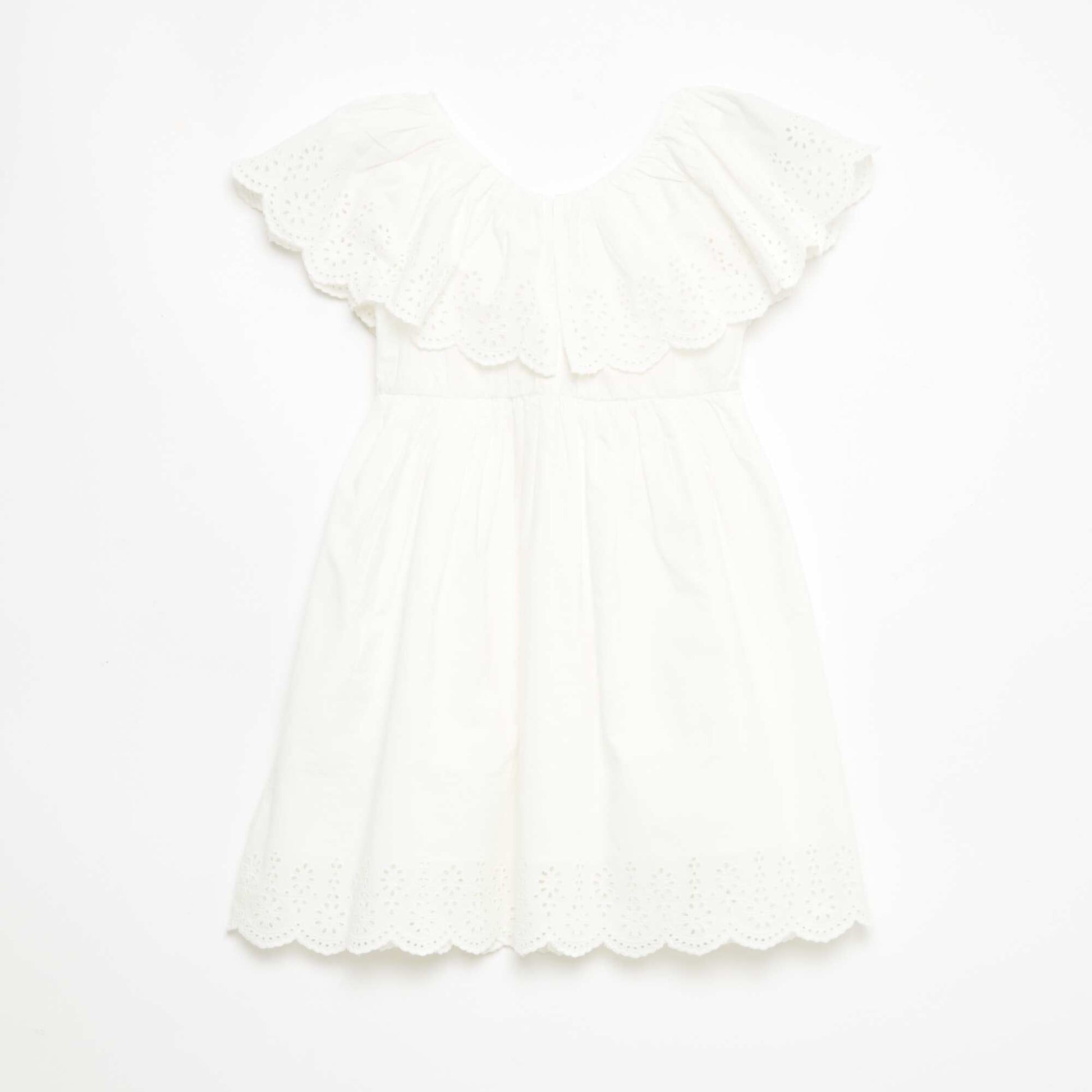 Propoline Dress with Broderie Anglaise Details WHITE