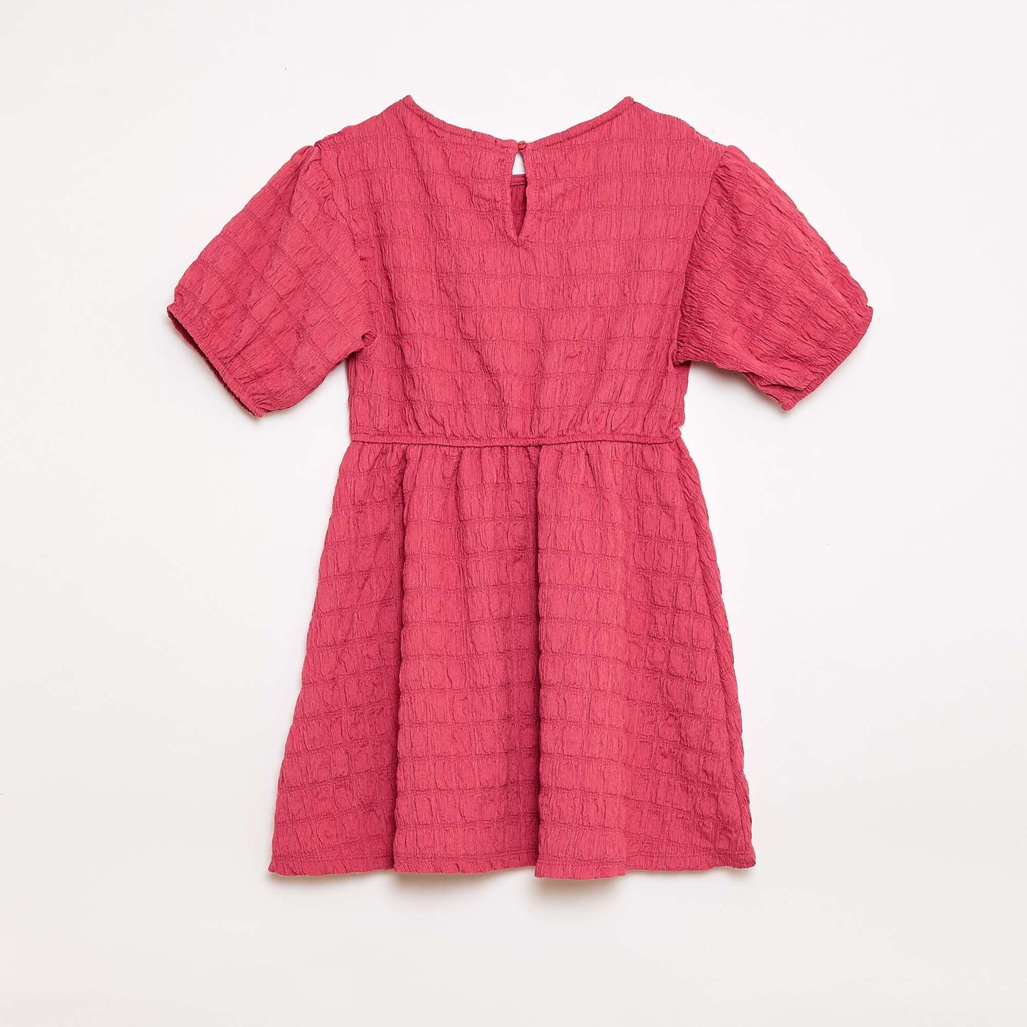 Lightweight Solid Dress with Short Sleeves PINK