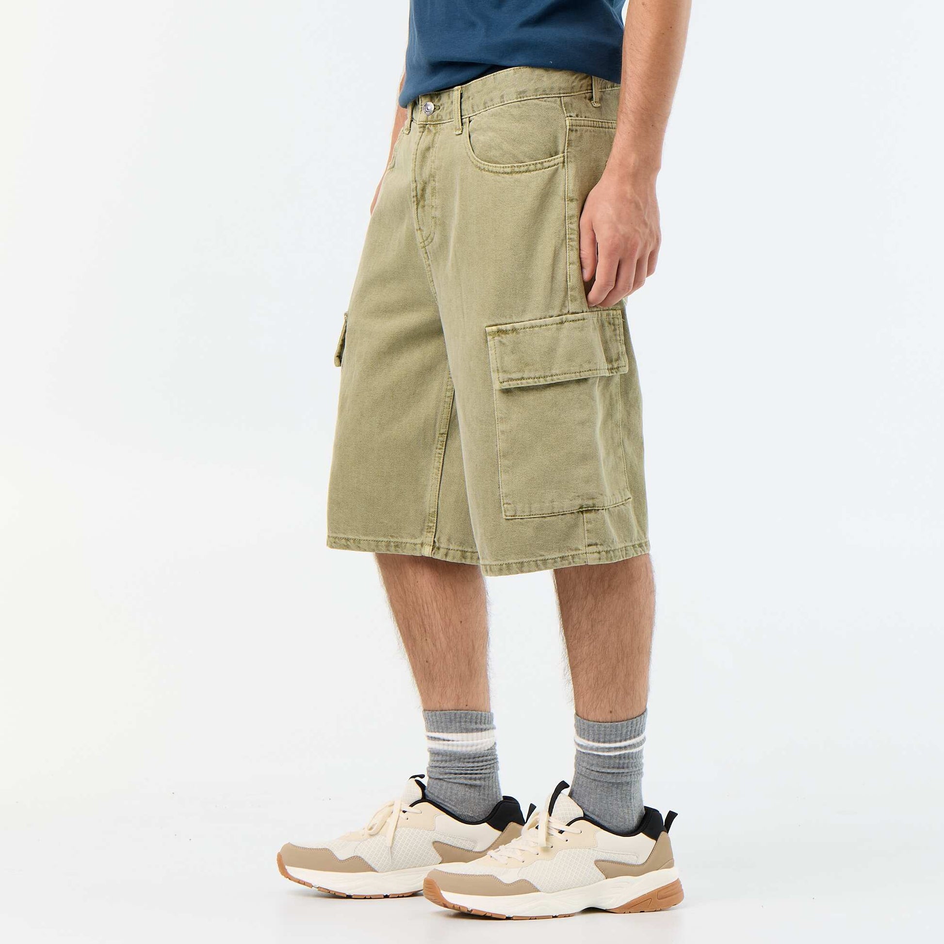 Plain multi-pocket shorts KHAKI