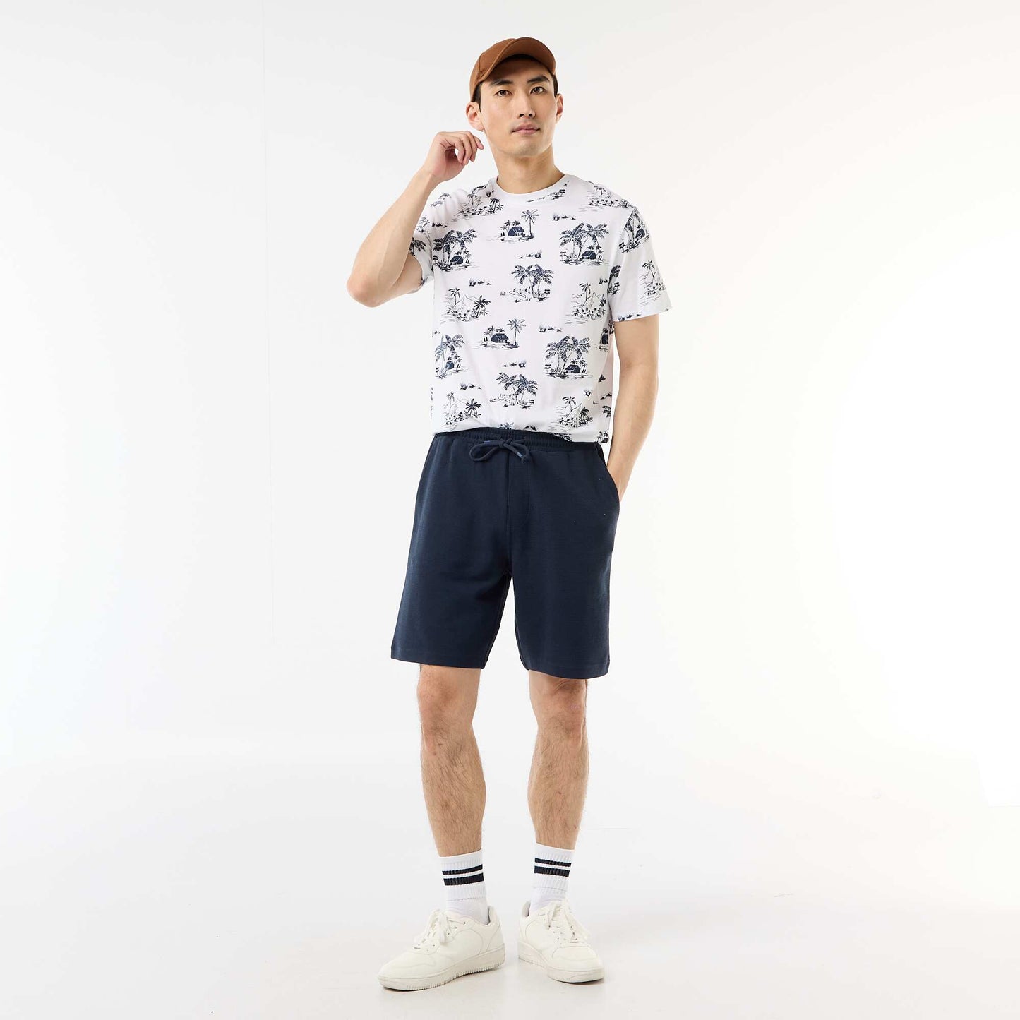 Lightweight French Terry Bermuda Shorts BLUE