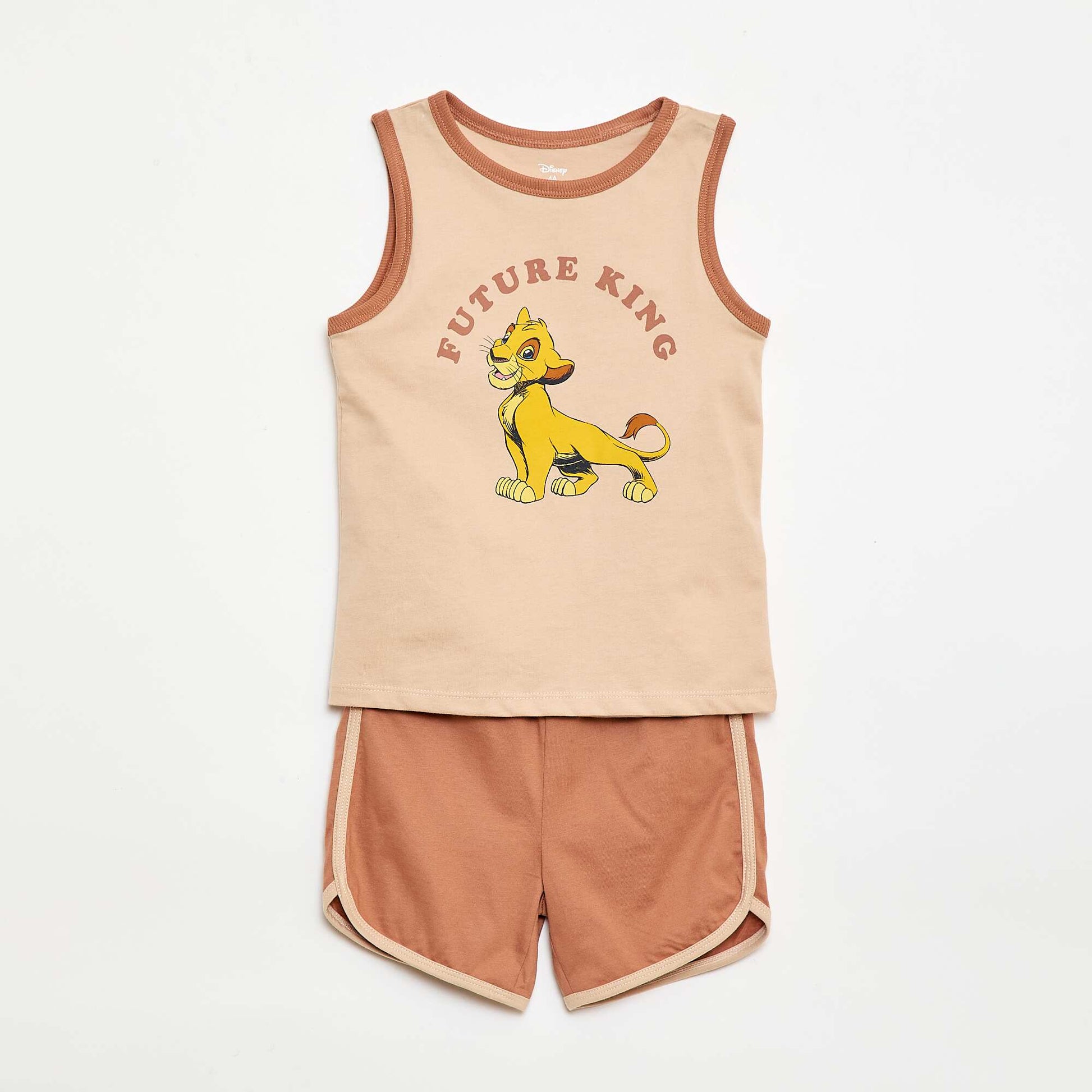 Disney 'The Lion King' T-shirt + Shorts Pajama Set - 2 Pieces BEIGE