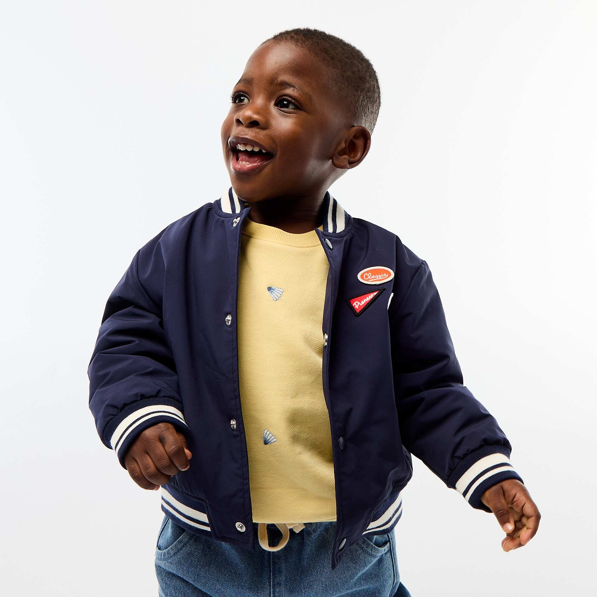 Water-Repellent Aviator Jacket BLUE