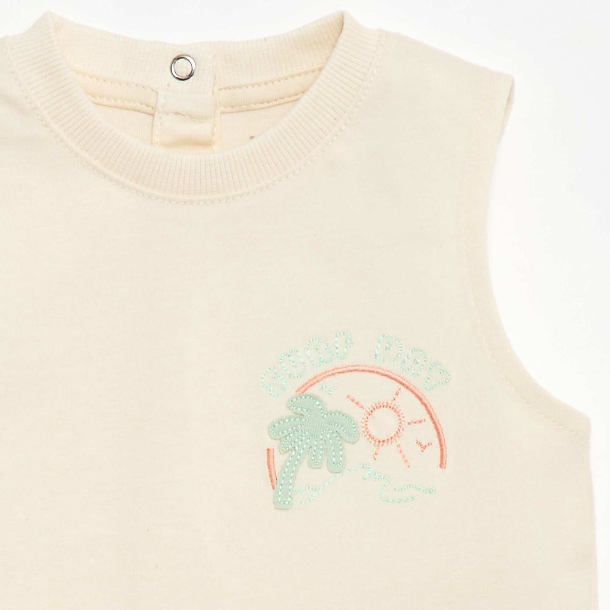 Decorative Embroidered Tank Top WHITE
