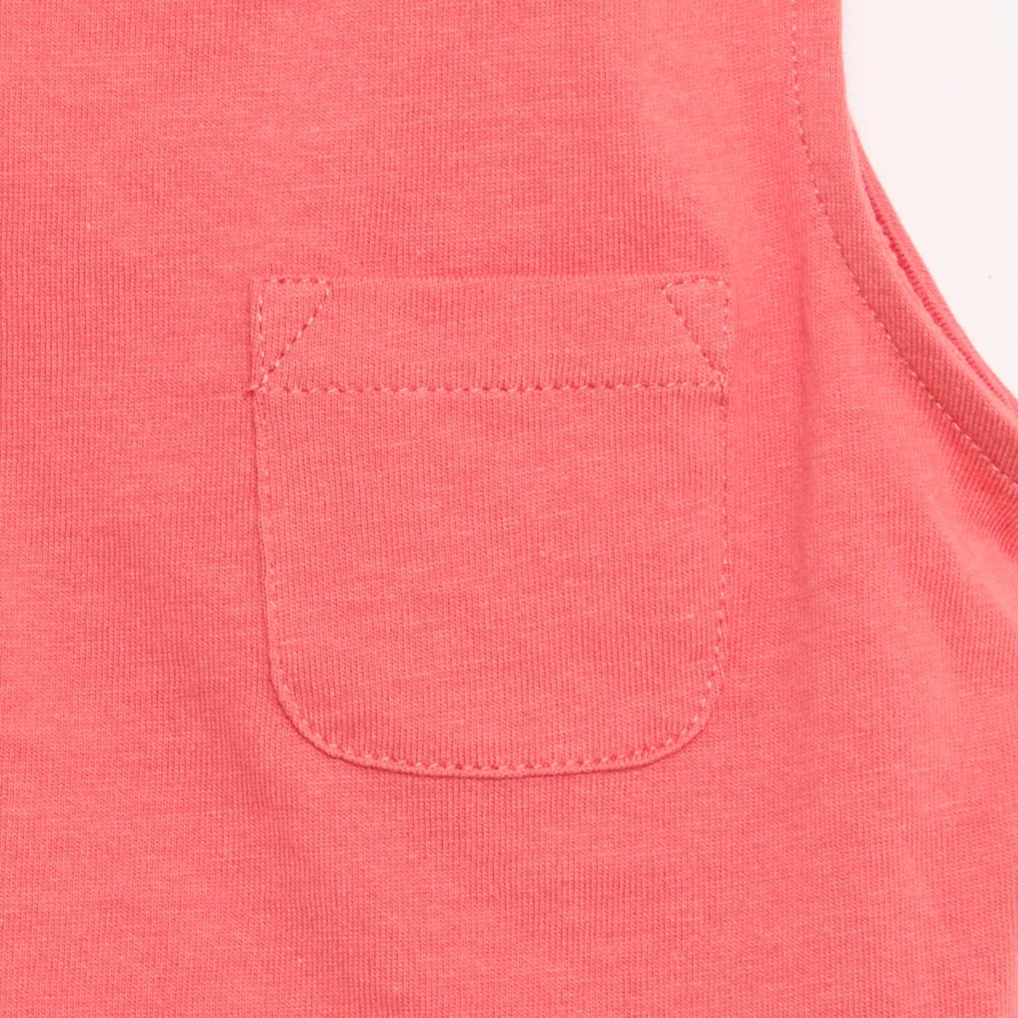 Cotton Jersey Tank Top with Chest Pocket ORANGE