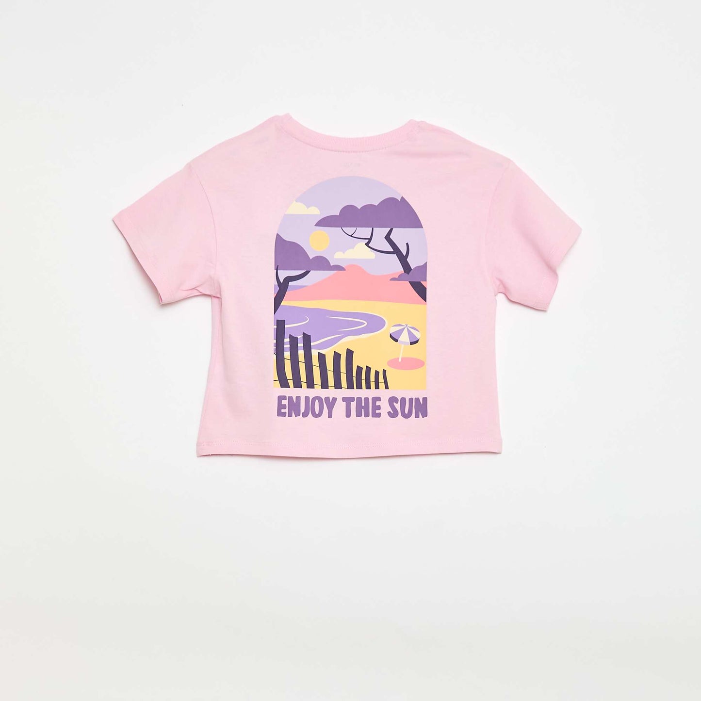 Loose-fit T-shirt with back & chest print PINK