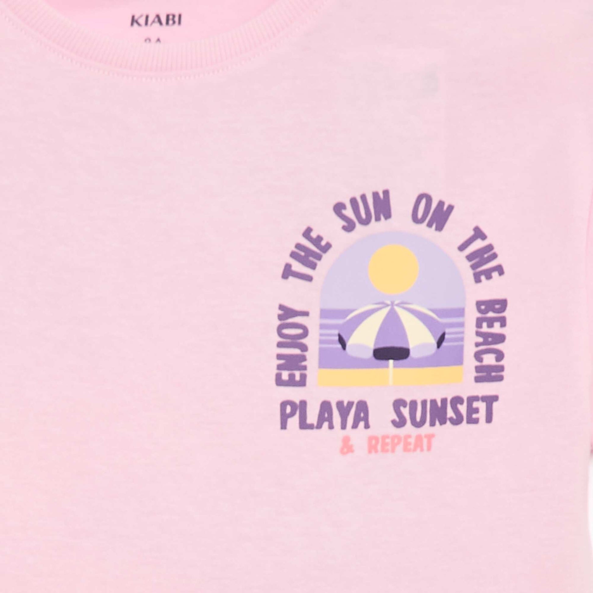Loose-fit T-shirt with back & chest print PINK