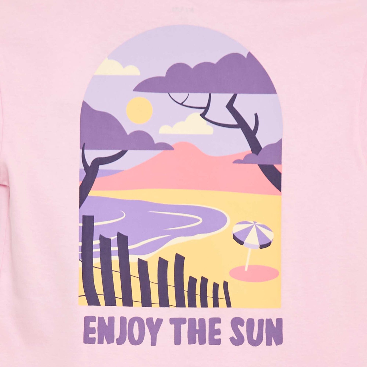 Loose-fit T-shirt with back & chest print PINK