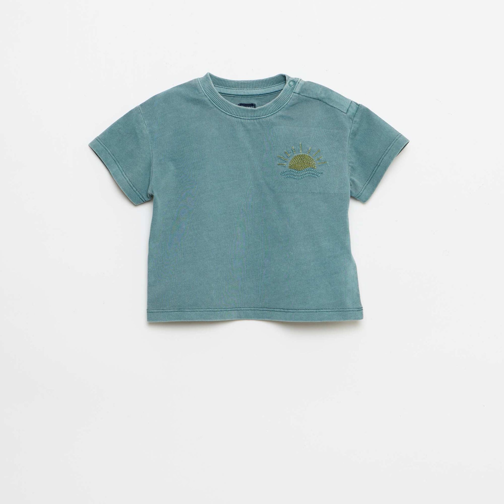 2-Piece Embroidered T-shirt and Shorts Set BLUE