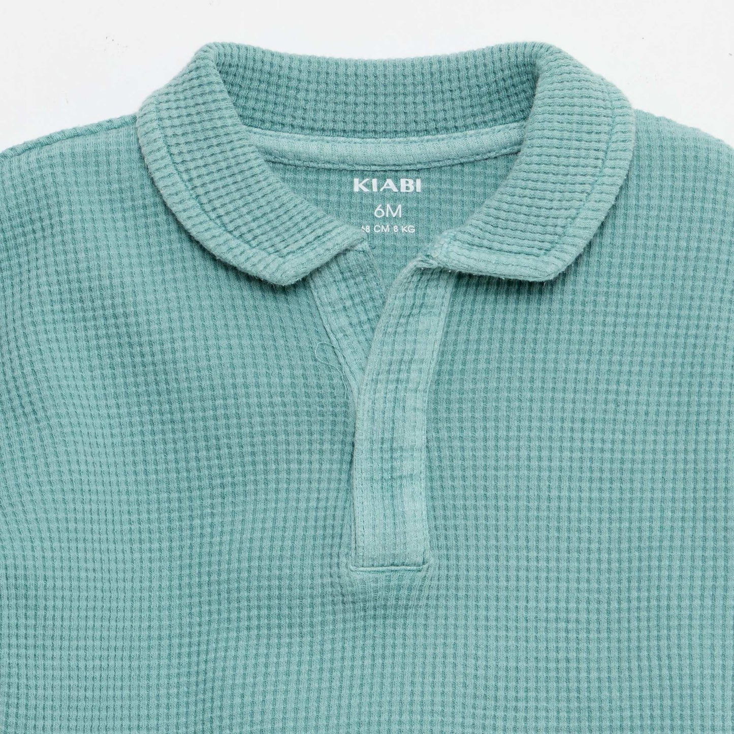 2-piece Waffle Knit Polo and Shorts Set BLUE