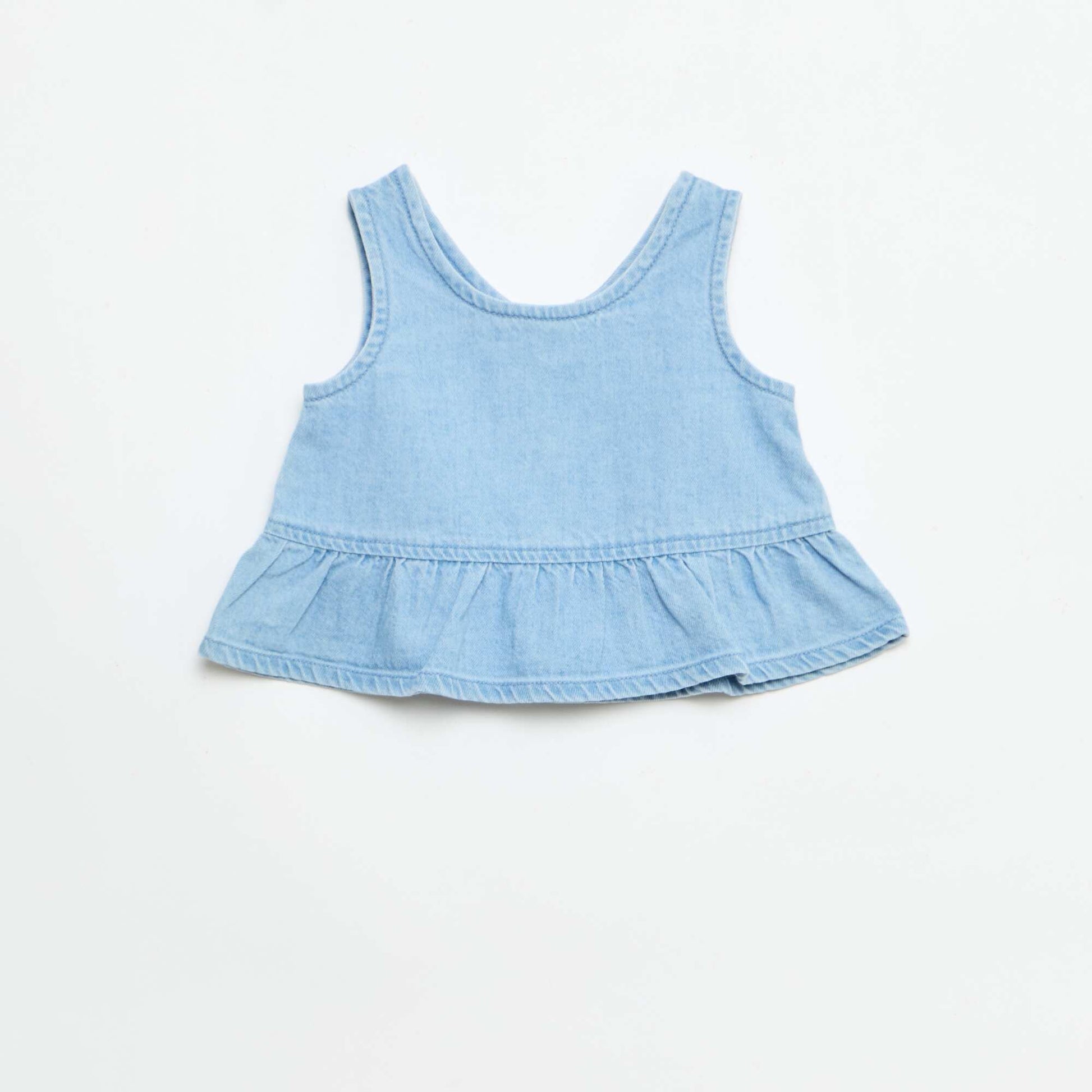 Denim shorts and T-shirt 2-piece set BLUE