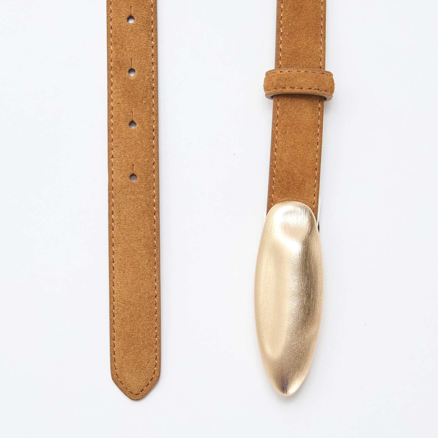 Faux suede belt BROWN