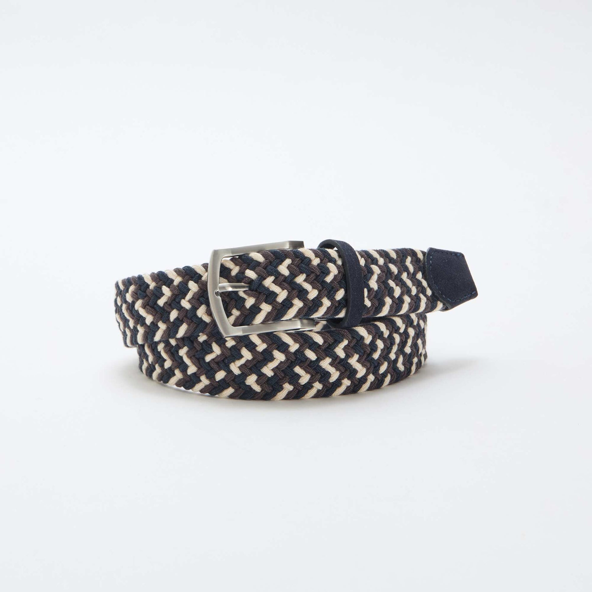 Two-Tone Braided Stretch Belt BLUE