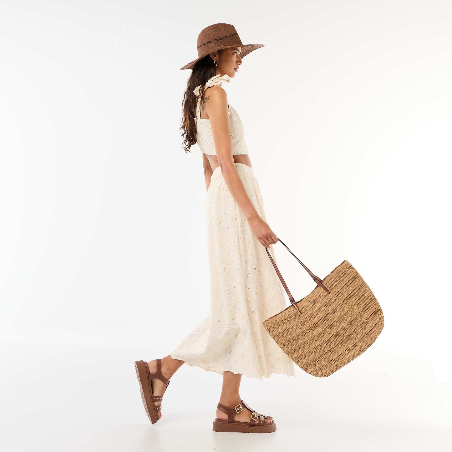 Borsalino-style straw hat BROWN