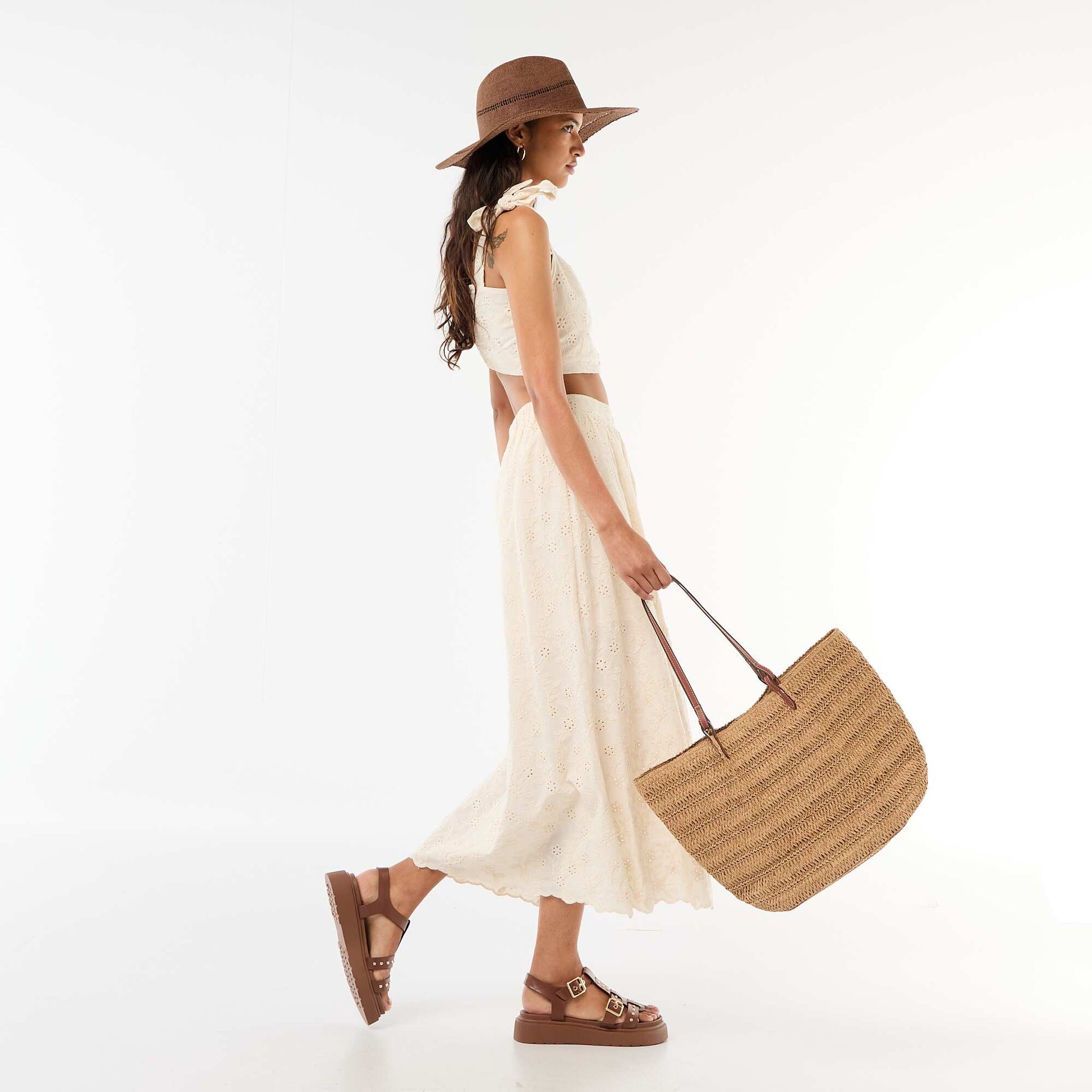 Borsalino-style straw hat BROWN
