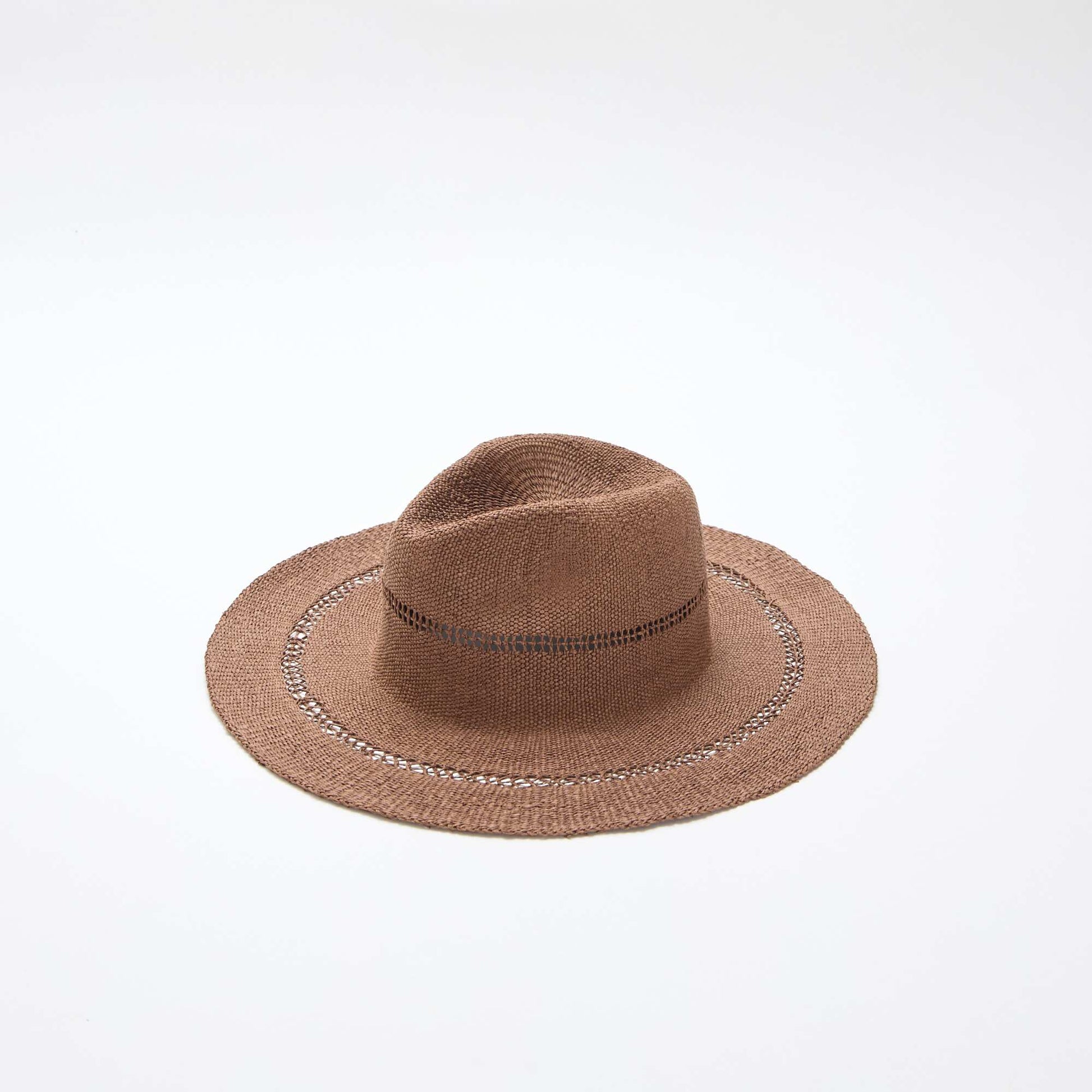 Borsalino-style straw hat BROWN