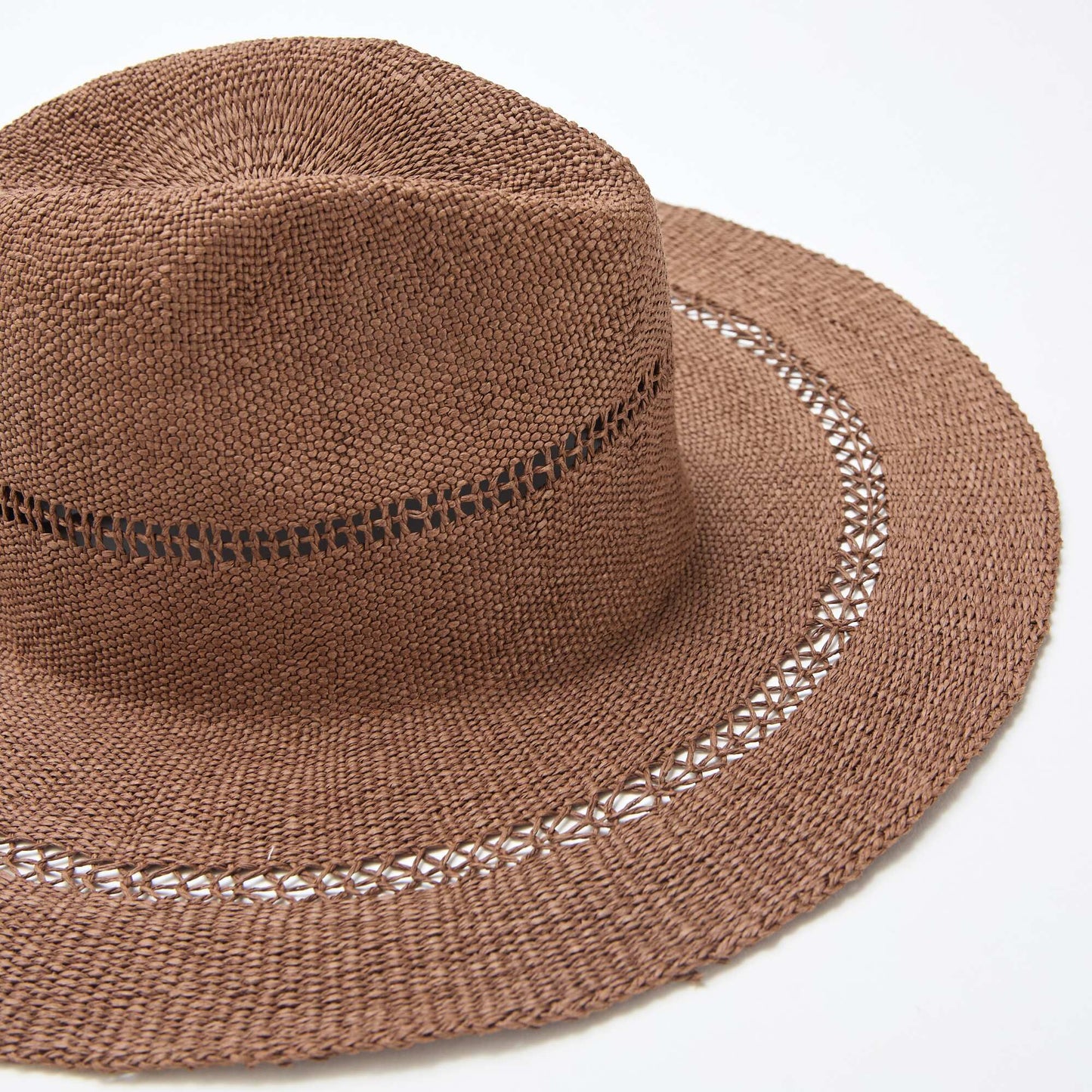 Borsalino-style straw hat BROWN