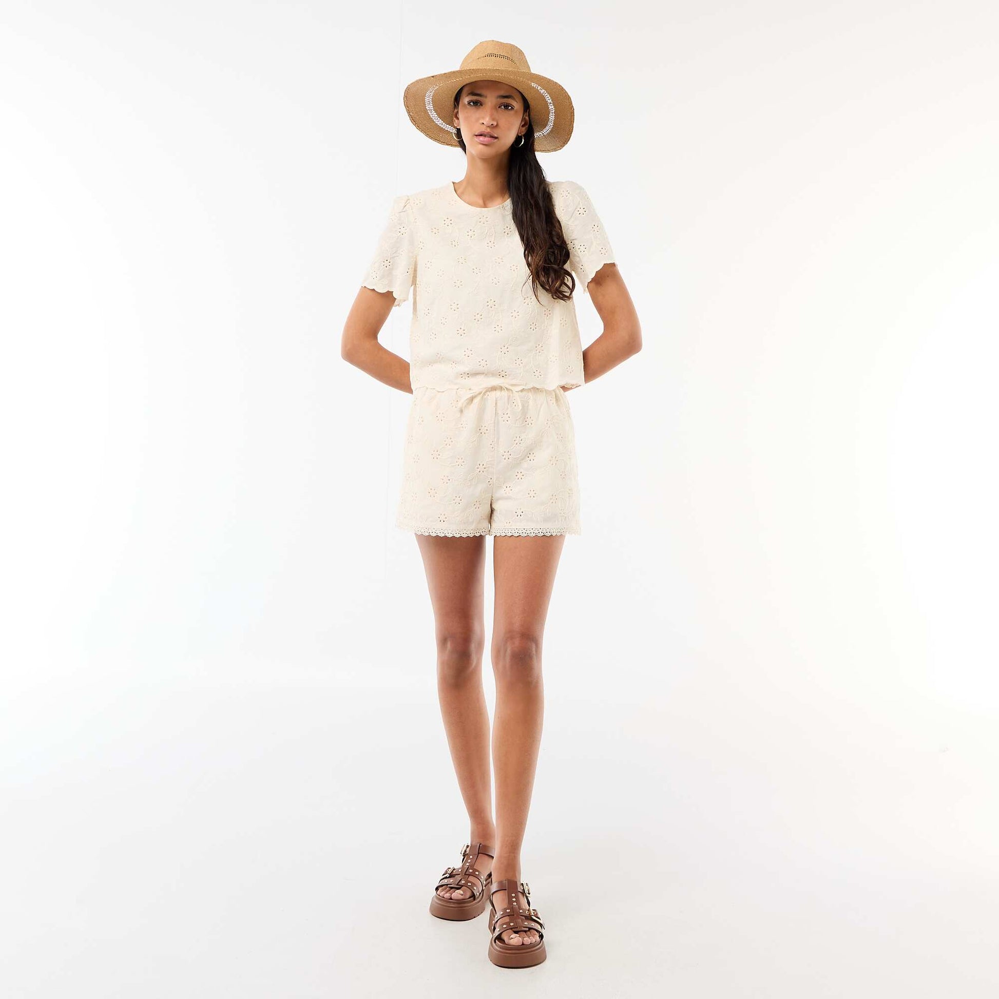 Borsalino-style straw hat BEIGE