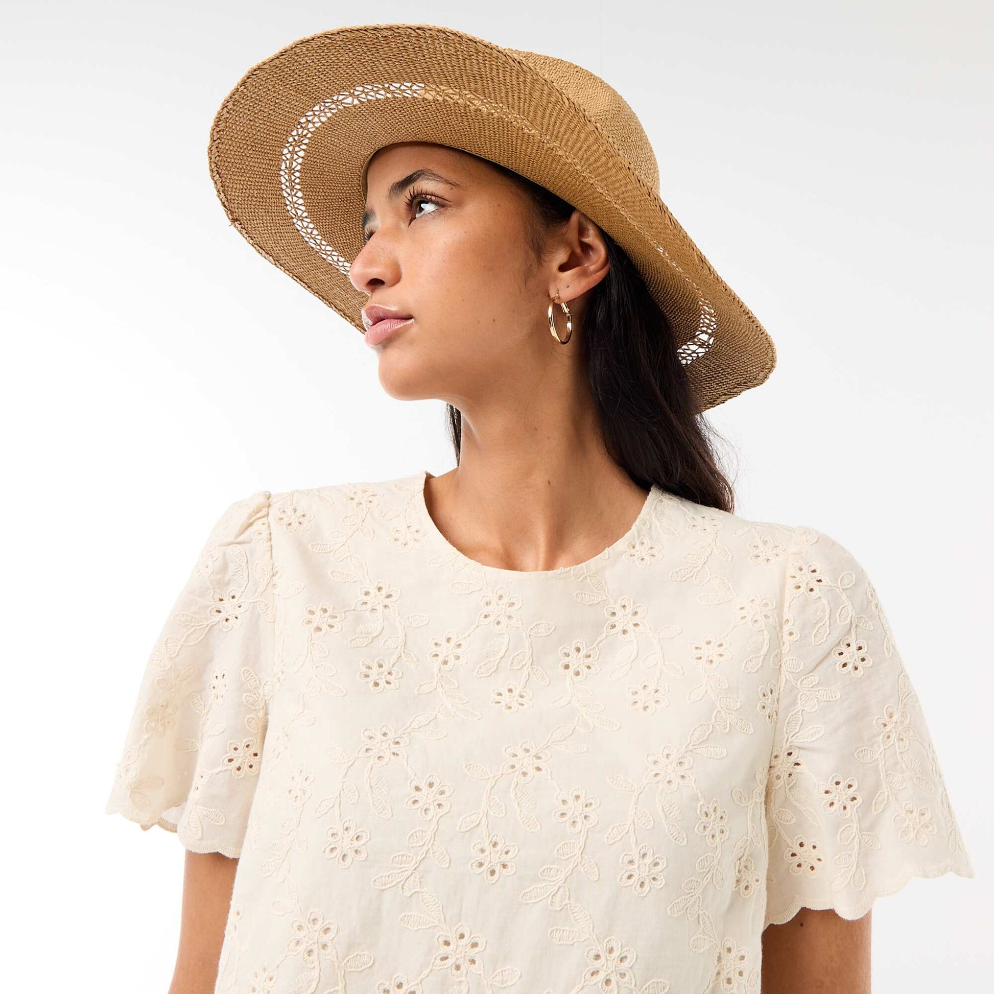 Borsalino-style straw hat BEIGE