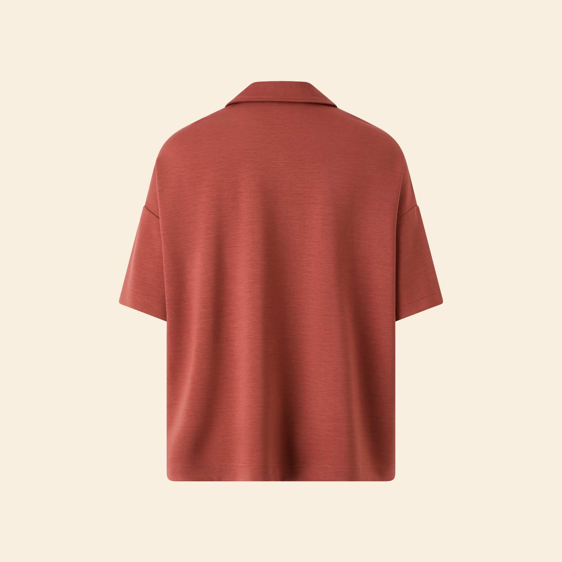 Oversized Sports Polo Shirt BROWN