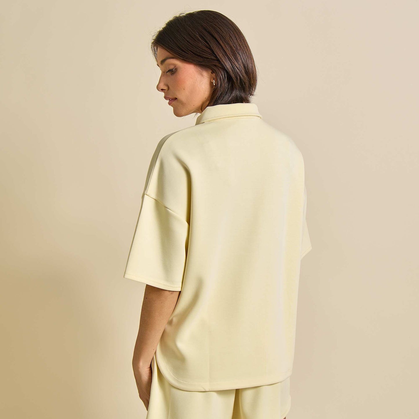 Oversized Sports Polo Shirt YELLOW