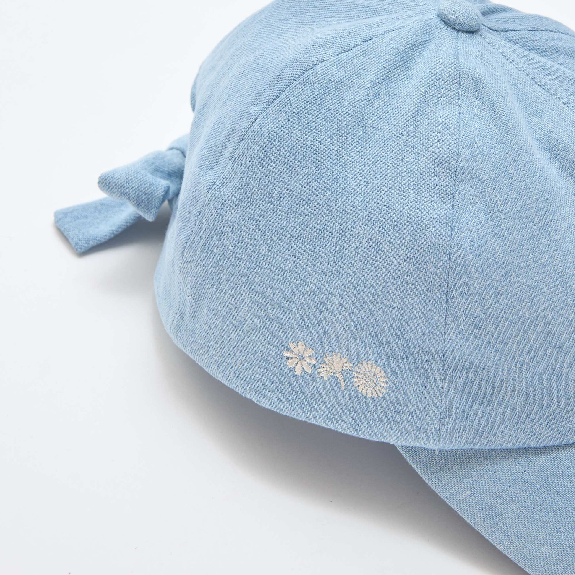 Cap with decorative bow at the back BLUE