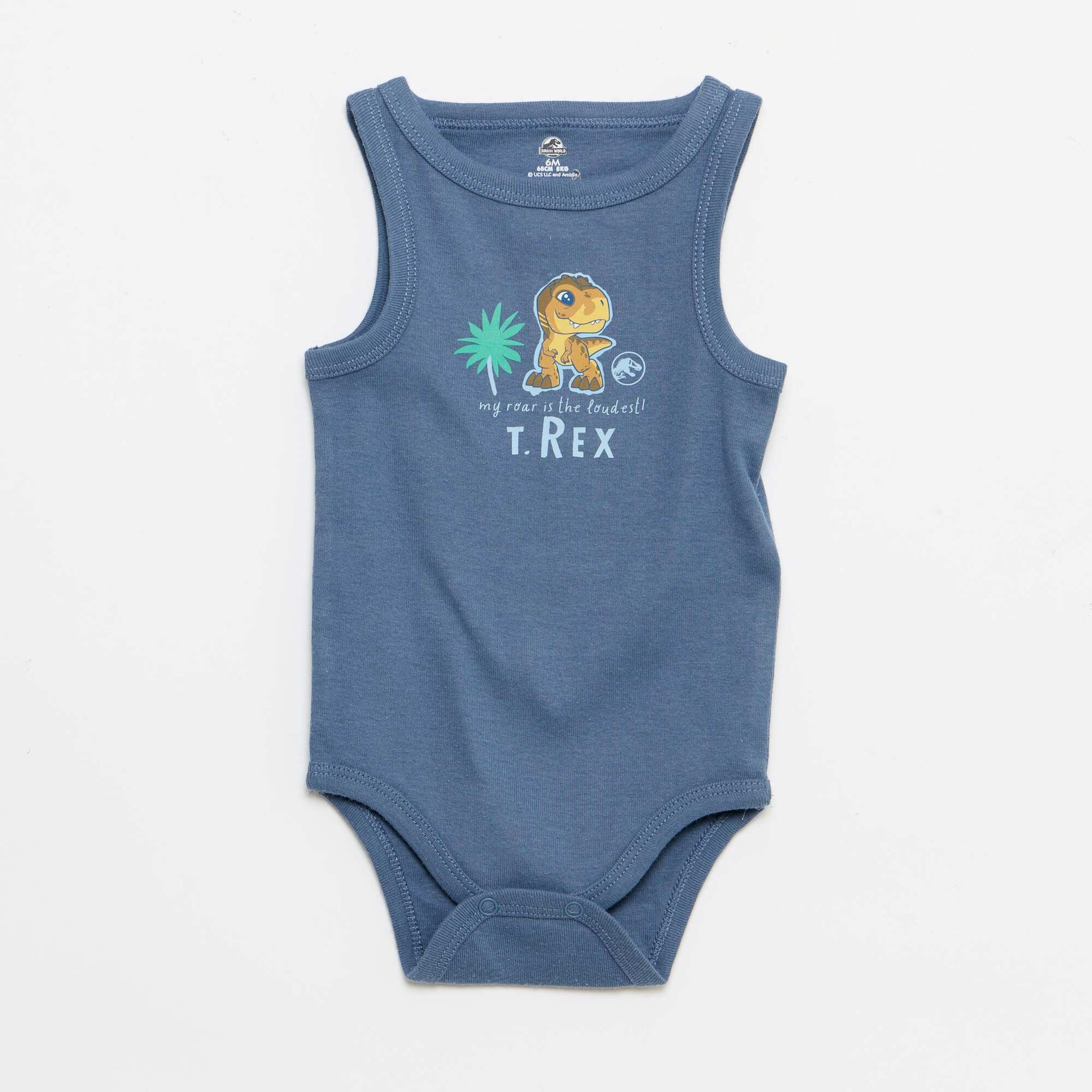 Set of 2 'Jurassic World' sleeveless bodysuits WHITE