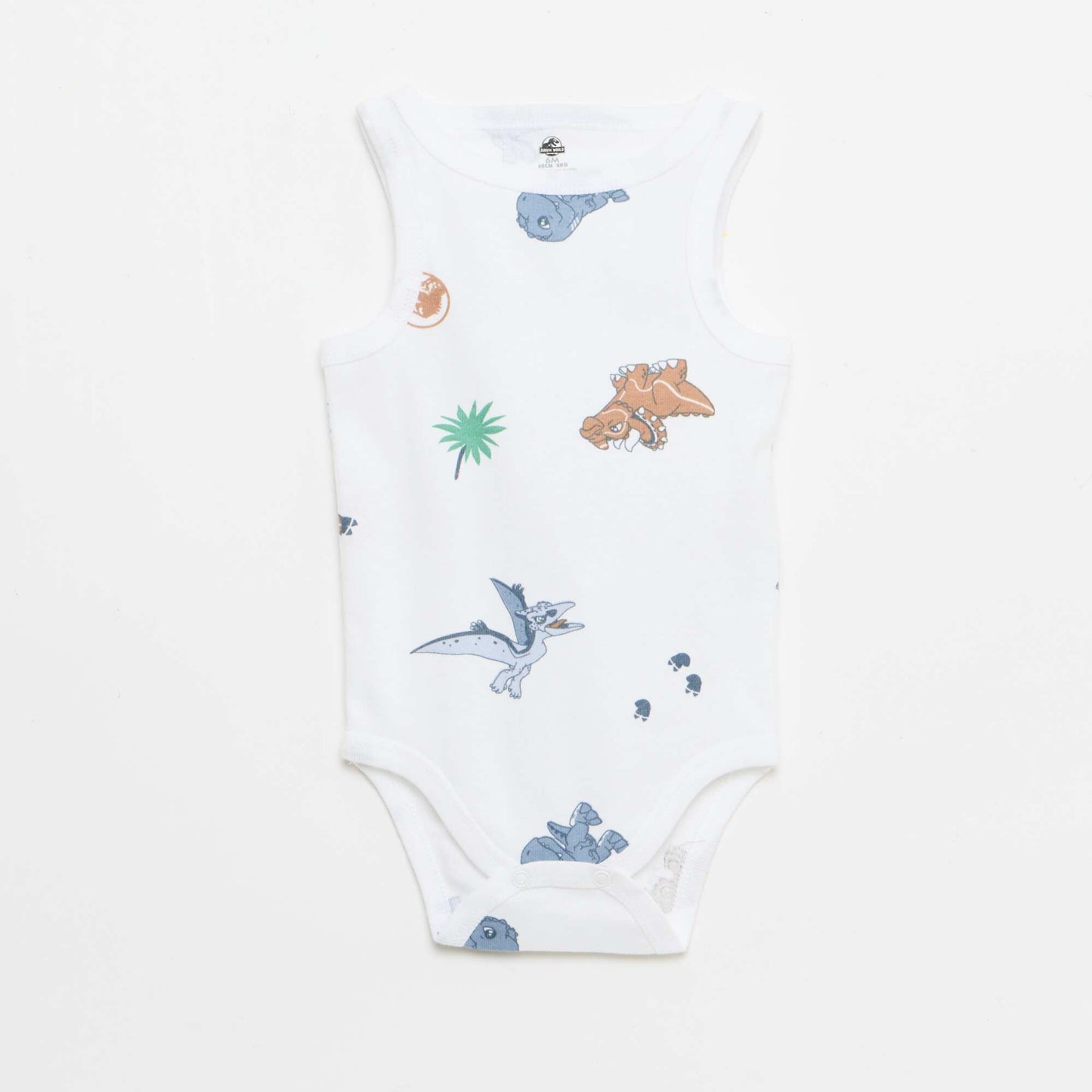 Set of 2 'Jurassic World' sleeveless bodysuits WHITE
