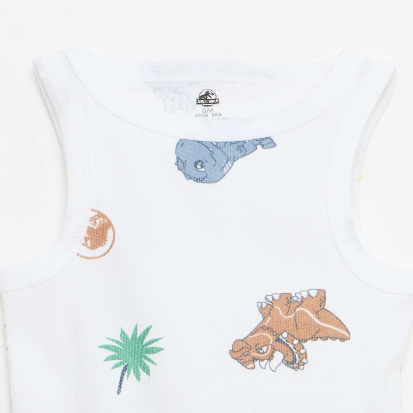 Set of 2 'Jurassic World' sleeveless bodysuits WHITE