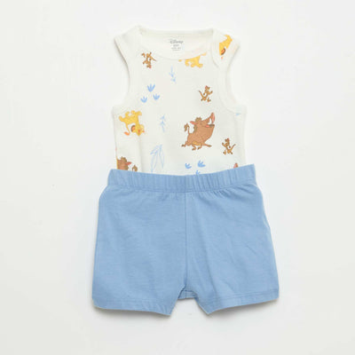 Disney 'The Lion King' Bodysuit and Shorts Set WHITE