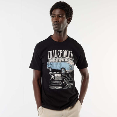 Short-sleeved 'Volkswagen Van' T-shirt BLACK