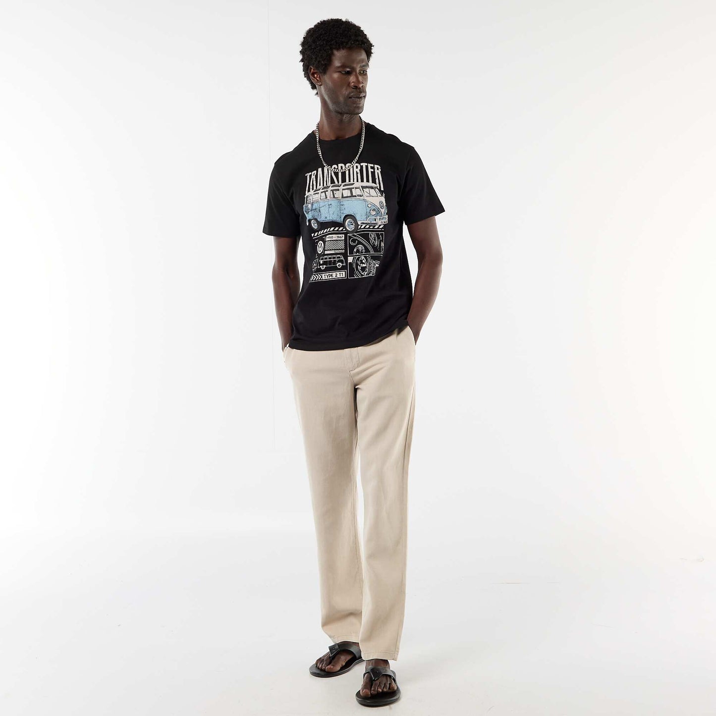 Short-sleeved 'Volkswagen Van' T-shirt BLACK