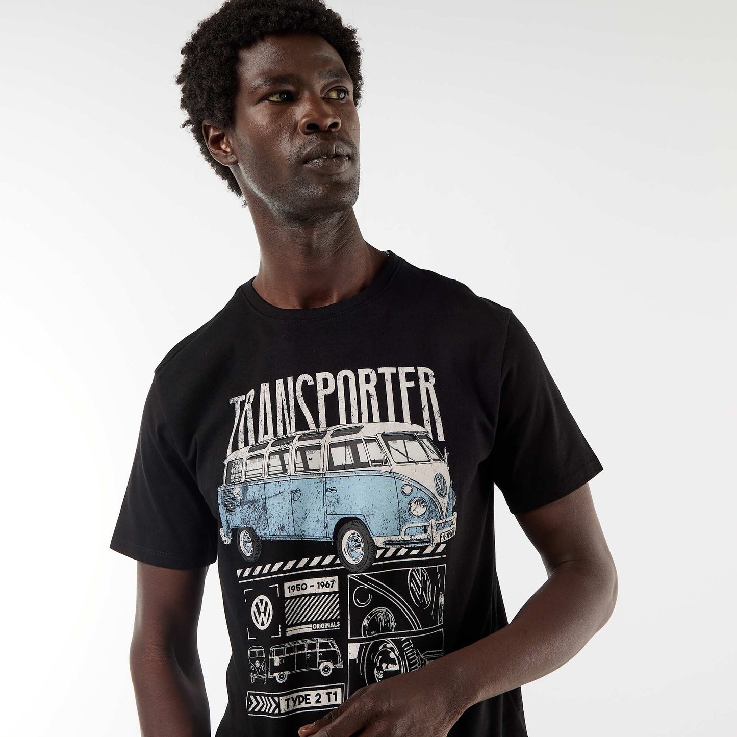 Short-sleeved 'Volkswagen Van' T-shirt BLACK