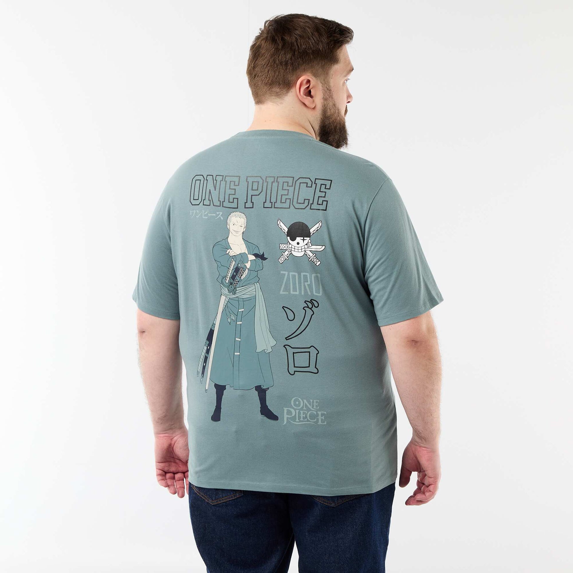 \'One Piece\' Short-Sleeved T-Shirt BLUE