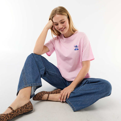 Stitch Printed T-Shirt PINK