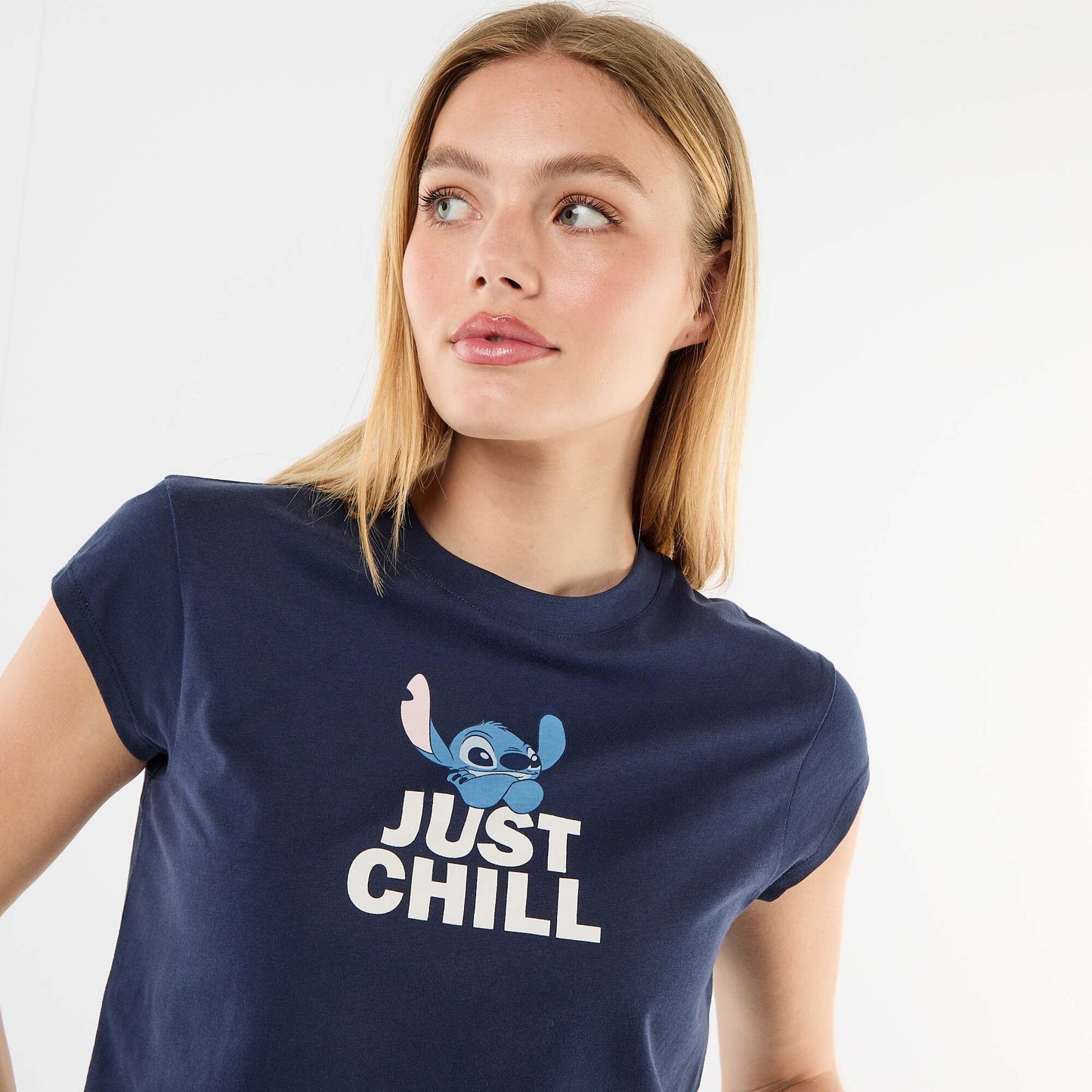 Disney \'Stitch\' Cropped T-shirt BLUE