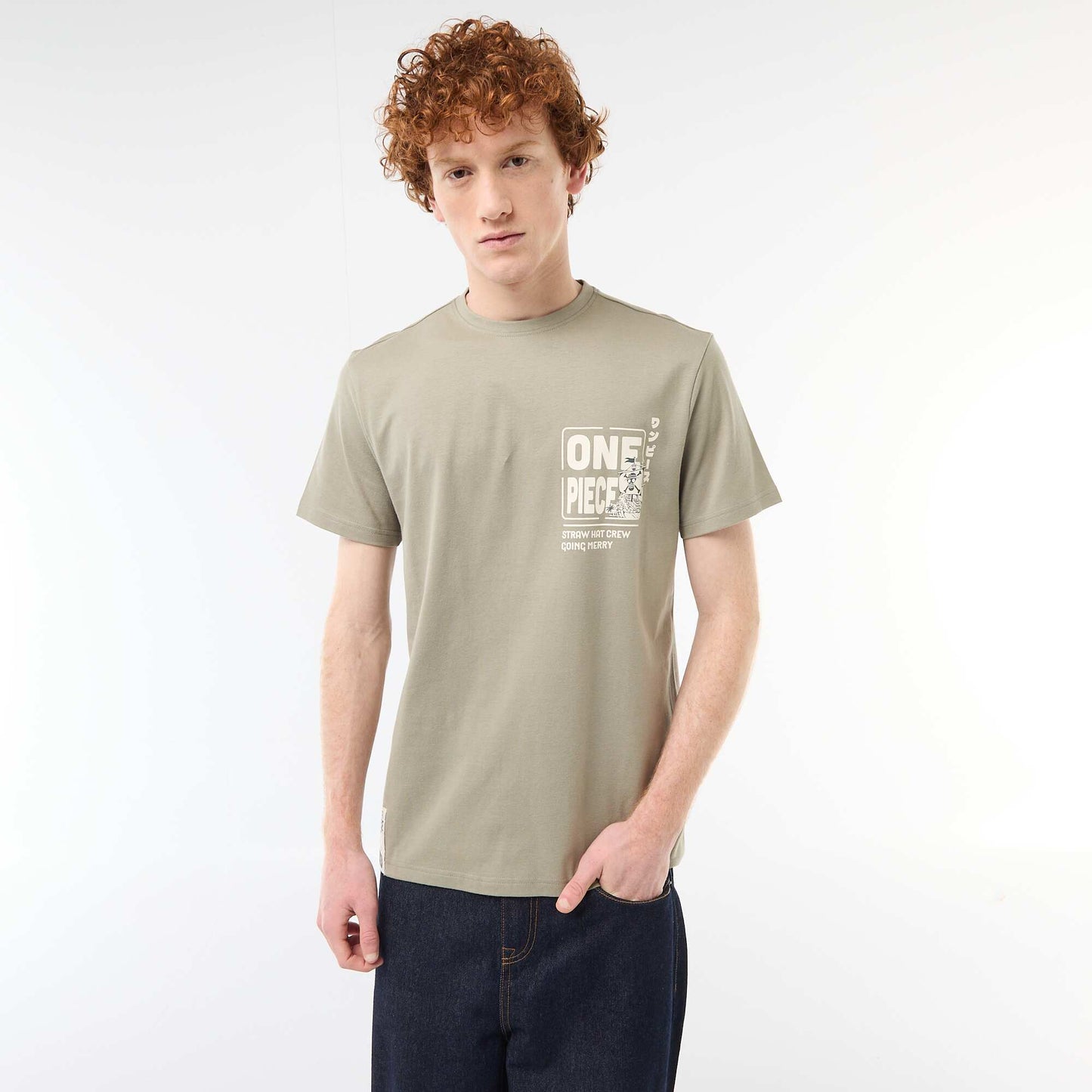 One Piece' Cotton Print T-Shirt GREEN