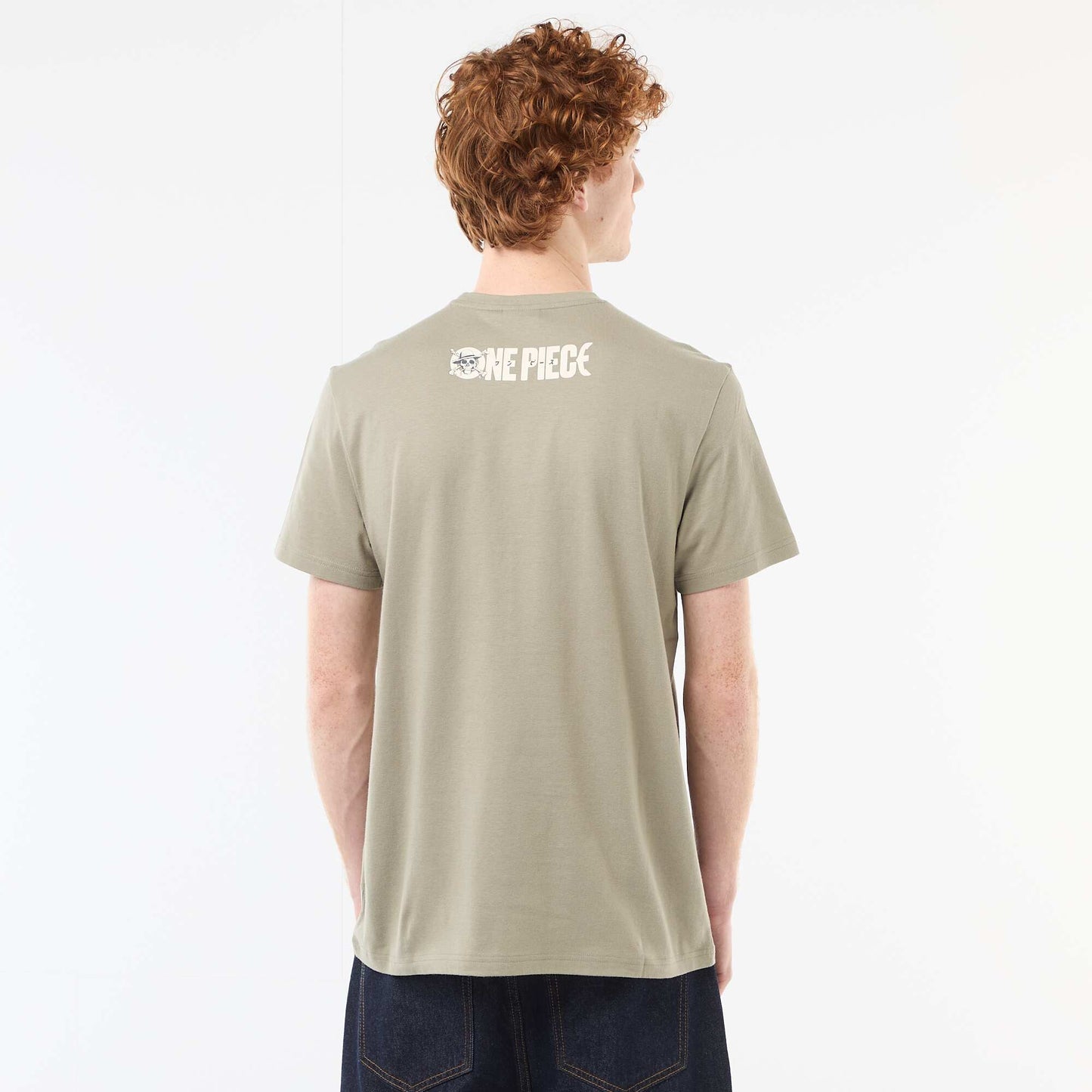 One Piece' Cotton Print T-Shirt GREEN
