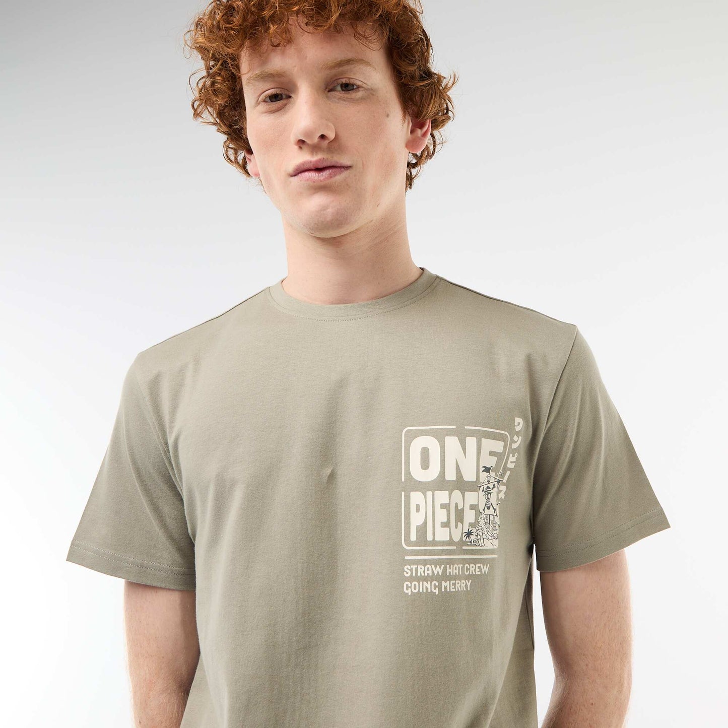 One Piece' Cotton Print T-Shirt GREEN
